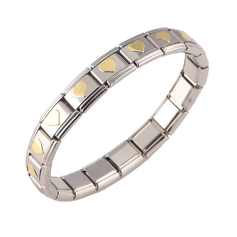 Модный Итальянский браслет из нержавеющей стали очаровательные женские