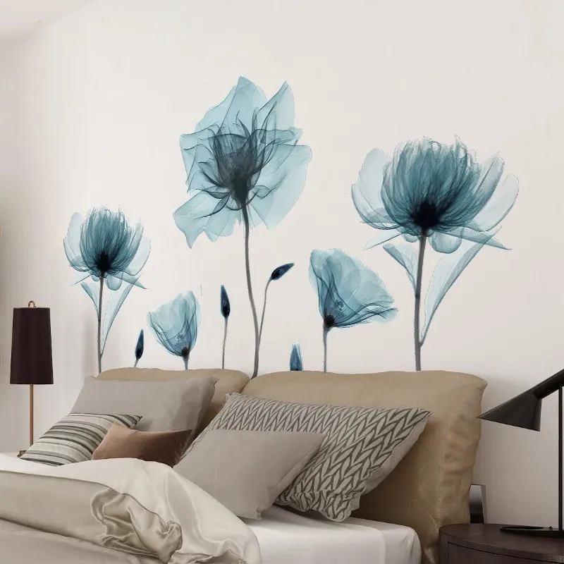 

3D Flower wall stickers self-adhesive Wallpaper Bedroom Living Moom Decoration Aesthetic for Teens Sofa Background Wall Decor