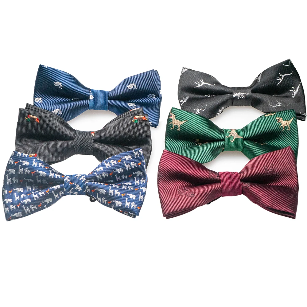 Новый Шелковый галстук бабочка для мужчин регулируемый модный с животными лисой