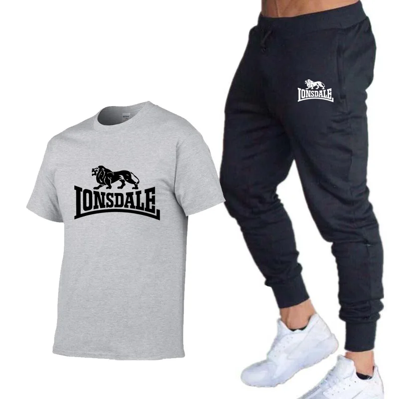 

2021 men's sportswear set, T-shirt and pants, 2-piece running basketball set printed in summer