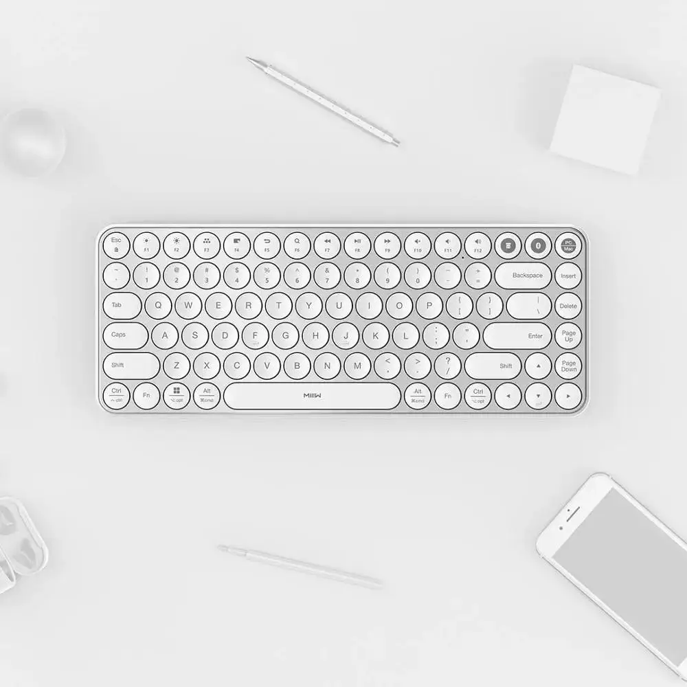 Мини Bluetooth Двухрежимная клавиатура MIIIW 85 клавиш 2 4 ГГц Мультисистема беспроводная