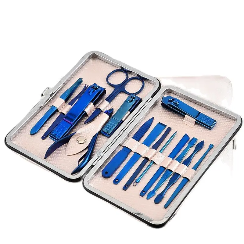 

Новейший цвет титановые кусачки для ногтей набор профессиональных маникюрные ножницы из нержавеющей стали клипер-Пинцет Инструменты Мани...