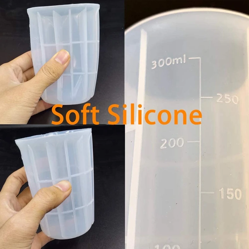 

Силиконовые мерные чашки NHBR для эпоксидной смолы, 2 шт., 350 мл, 5 шт., мл, для изготовления ювелирных изделий из эпоксидной смолы, антипригарные ...