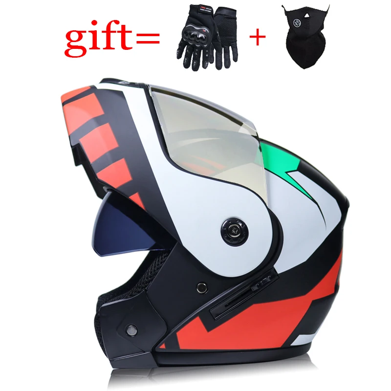 Популярная модульная moto rcycle шлем анфас Гонки moto rbike шлем с двойным козырьком от солнца Для женщин человек кожаный чехол из искусственной кожи(moto шлемы в горошек - Цвет: 5C