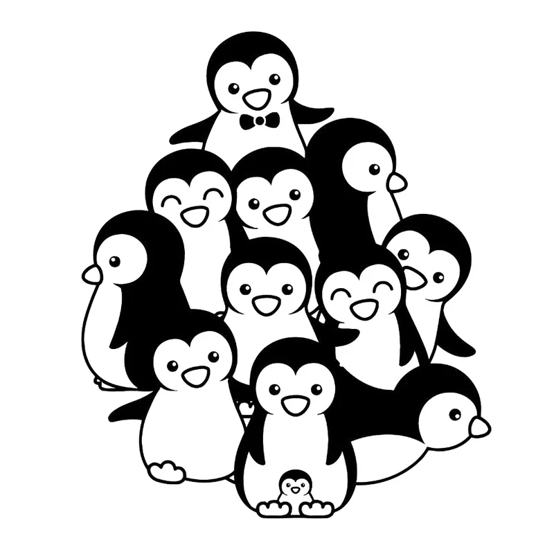 

13,6 см * 16,1 см Пингвины Декор Наклейка на машину, мотоцикл виниловые наклейки в виде Фотообоев c переводными картинками