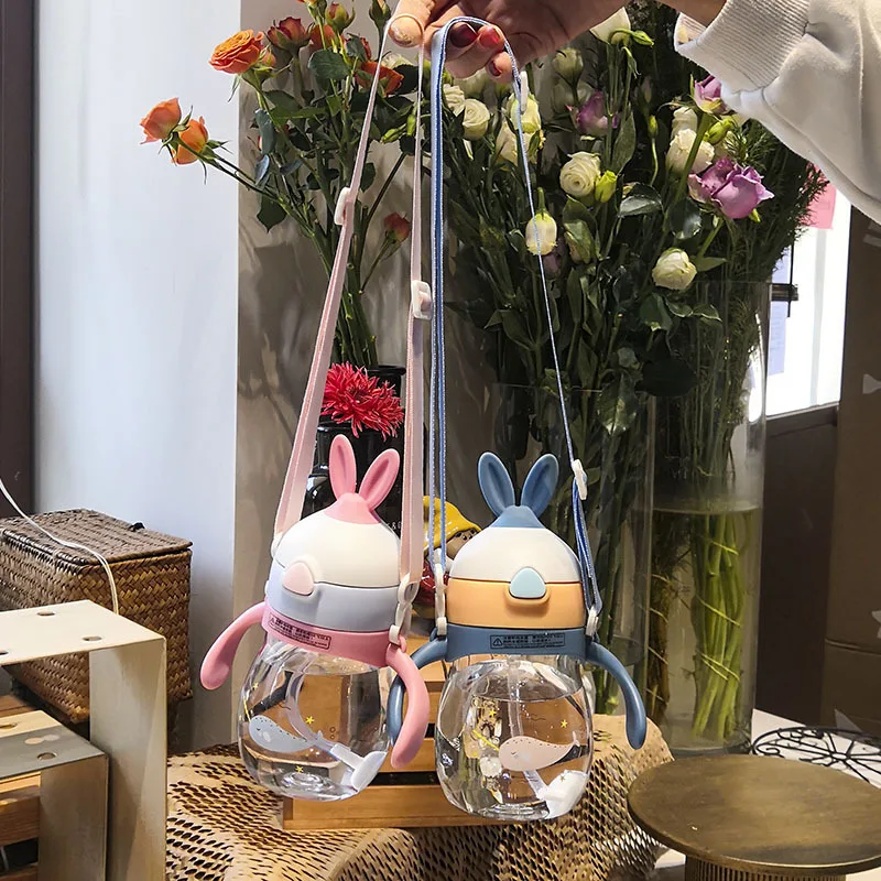 270 мл Милая чашка для кормления ребенка с кроликом соломинкой детская бутылочка