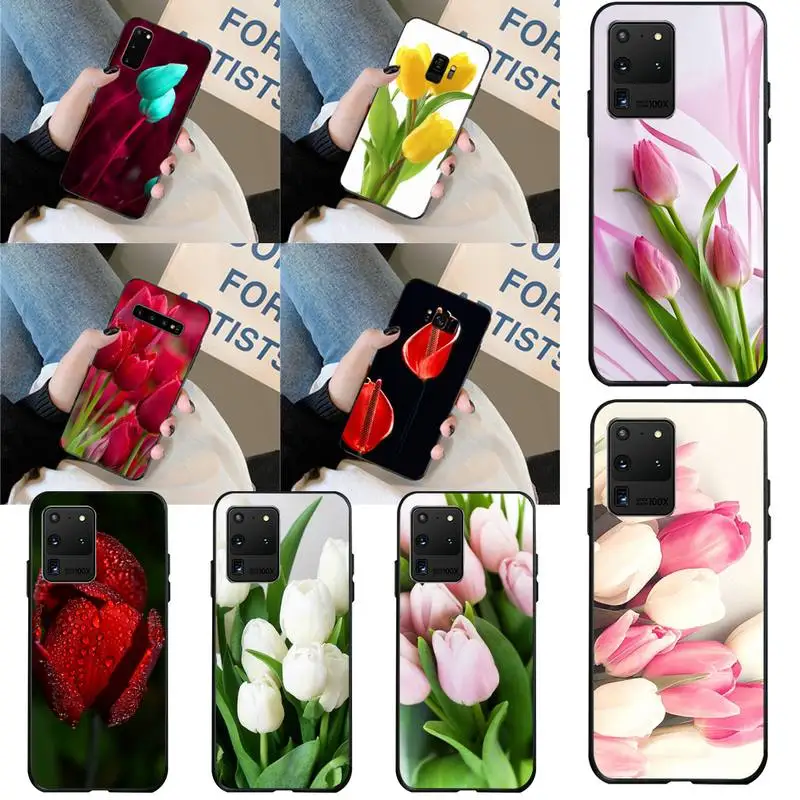 

HPCHCJHM Tulip flower TPU Soft Silicone Phone Case Cover for Samsung S20 plus Ultra S6 S7 edge S8 S9 plus S10 5G