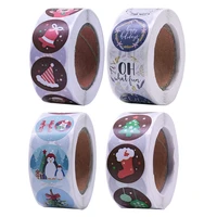 500pcsroll 2 5cm christmas cartoon sticker kids christmas new year gift packing sealing sticker party adhesive lable