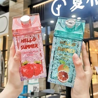 430ml creative fruit double layer refrigeration bottles summer ice cup kawaii plastic outdoor sports drinking straw water bottle