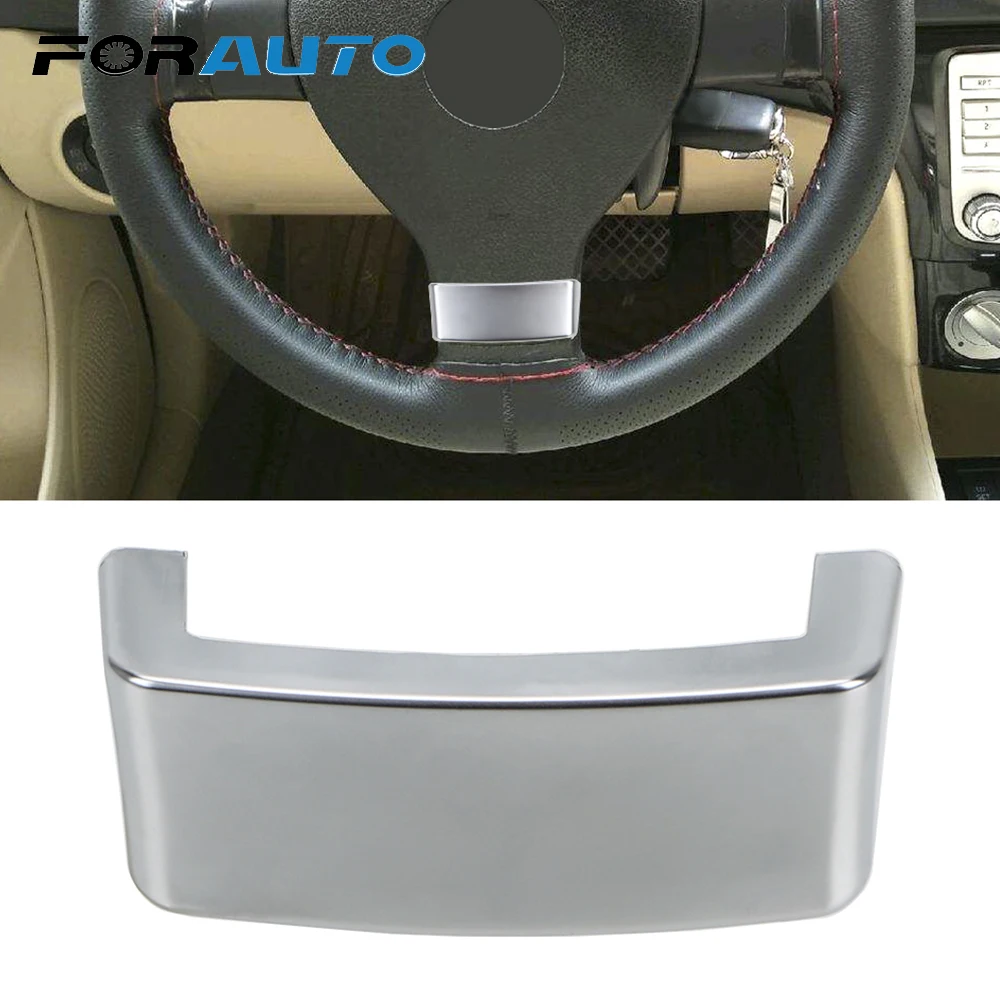 

Накладка на руль автомобиля FORAUTO, хромированная накладка с блестками и эмблемой, подходит для VW Golf MK5 Plus 5 GTI Passat B6