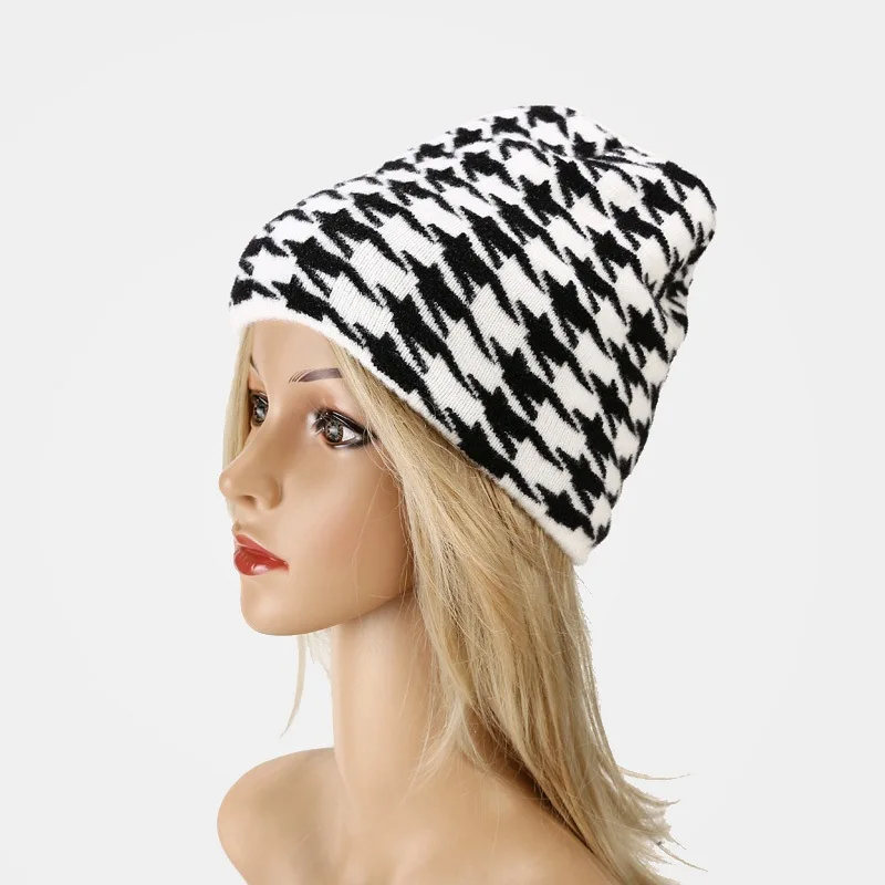 

Beanies Women Woolen Knitted Womens Skullies All-match Trendy New Harajuku Chic Students Leisure Cow pattern knitted hat