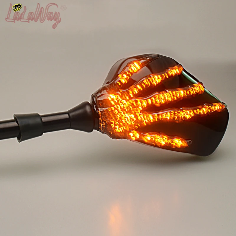 Универсальные светодиодные зеркала заднего вида для мотоциклов 8 мм 10 указатели