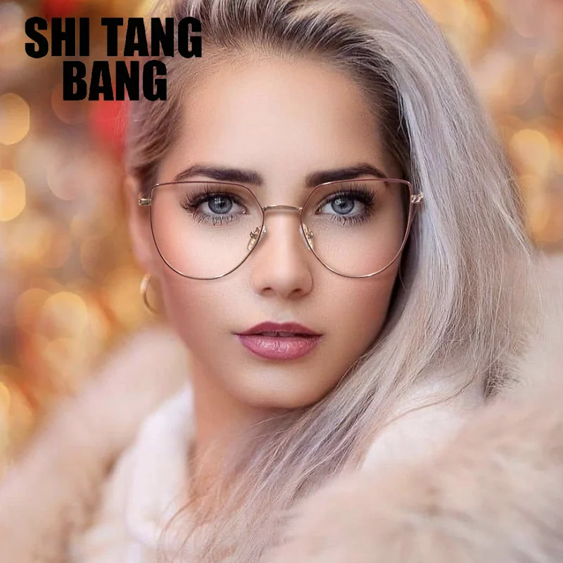 

Модные большие очки с защитой от синего спектра, металлические плоские зеркальные роскошные женские брендовые дизайнерские оптические про...