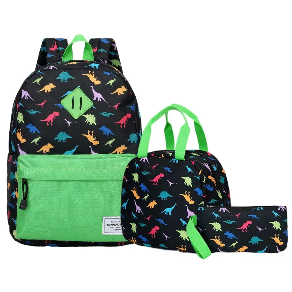 

Coloranimal Cartoon Dinosaur 3Pcs Set School Bag 3D Dino Printed Backpack Teenager Shoulder Bag boys School Bag girls Book Bag