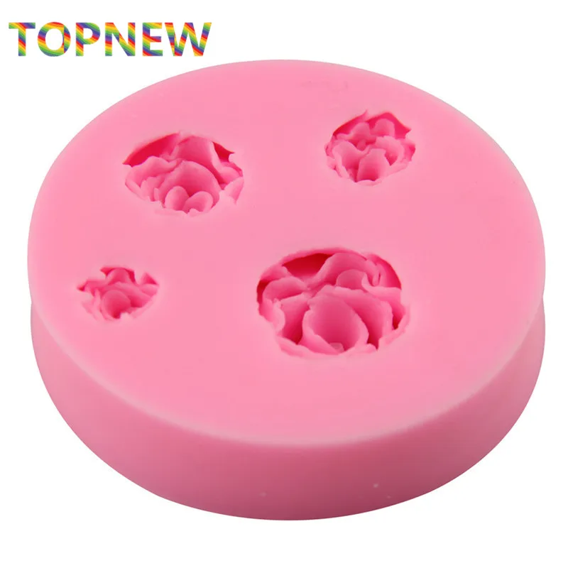 Качественные DIY 4 отверстия формы-розы помадные шоколадные силиконовые формы для