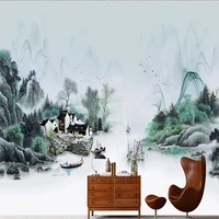 custom 3d oil painting mural modern classic chinese style landscape painting family living room background ceiling wallpaper