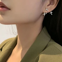 real gold plating 925 silver studfour eight pointed stars eardrops mystery earrings fashion and personalized earrings