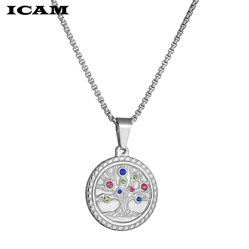 Икам чакра Древо жизни кулон ожерелье медный кристалл натуральный камень