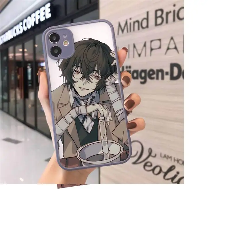 

bungou stray Japan anime luxury Phone Cases shell matte transparent For iphone 7 8 11 12 plus mini x xs xr pro max cover