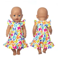 2021 new baby new born fit 18 inch doll clothes accessories butterfly yarn skirt suit clothes for baby birthday gift