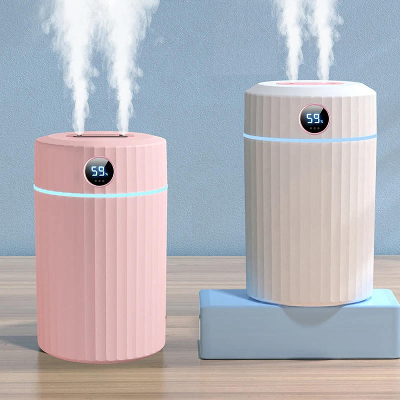 Double Spray Air Humidifier With Humidity Display 2000ML Office Home Anion Essential Oil Diffuser USB Cold Fog Machine