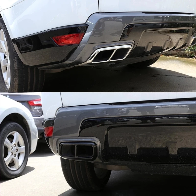 

Car Accessories Black & Silver 2Pcs 304 Stainless Exhaust Pipe Decorator Cover Trim For Land Rover Range Rover Sport 2018-2021