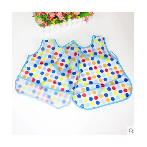 blue circles Топ детский рисовый фартук, пищевая карманная майка eva мягкие игрушки, водонепроницаемые нагрудники, тканевый чехол для одежды с рисунками животных из мультфильмов для детей - Цвет: blue circles
