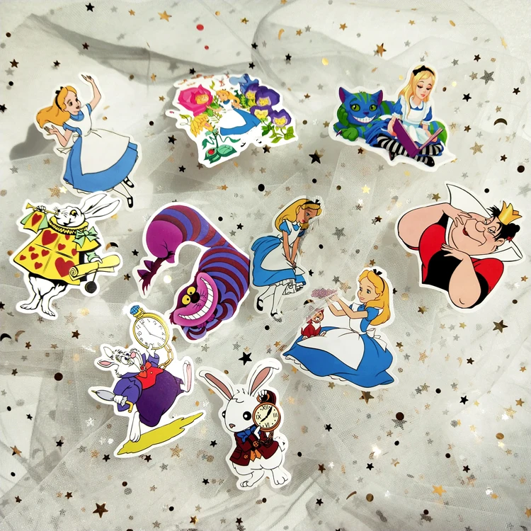 70 шт. Фильм Алиса в стране чудес водонепроницаемые наклейки для портфель