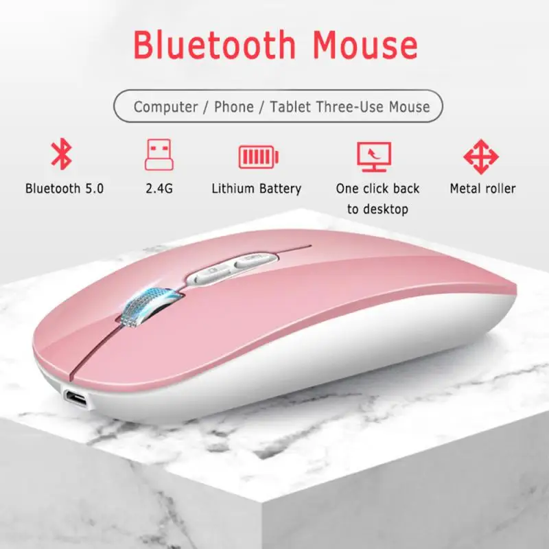 Мышь компьютерная беспроводная 1600DPI Bluetooth 5 0 USB 2 4 ГГц|Мыши| |