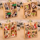 12 шт., Деревянные Подвески в виде Санта-Клауса