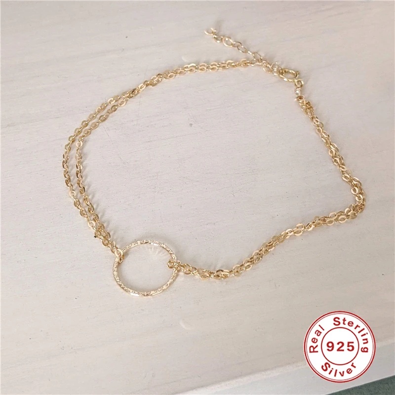 

ROXI Simple Paper Clip Chains Foot Chain Anklets for Women Seaside Party Gold/Silver Ankle Bracelet 925 Sterling Silver Jewelry