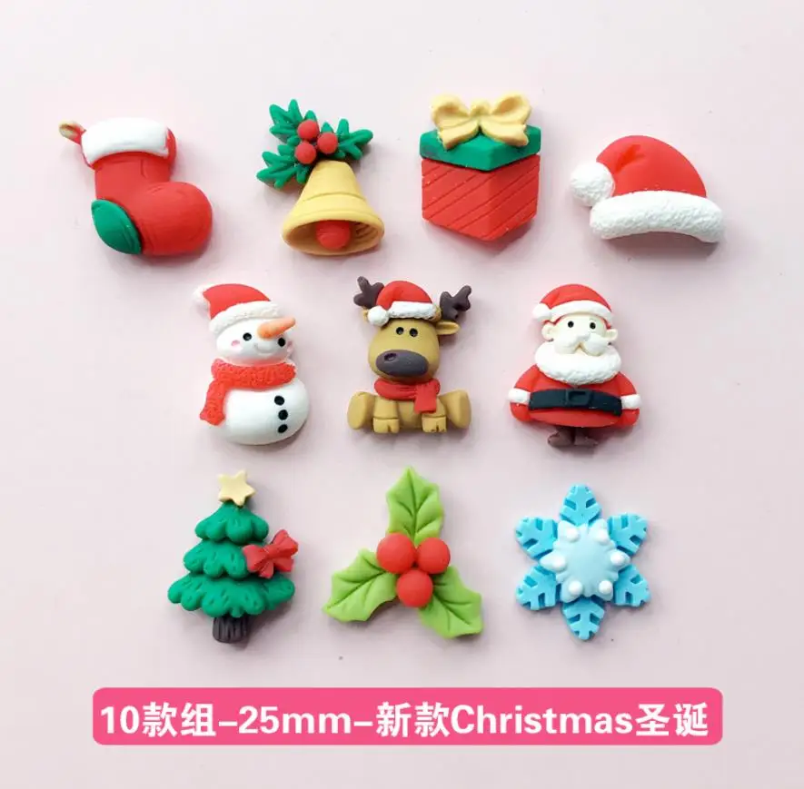 

Резиновая Рождественская серия с плоской задней стороной, снеговик, Санта-Клаус, искусственное ремесло, украшения «сделай сам», Декор, голо...