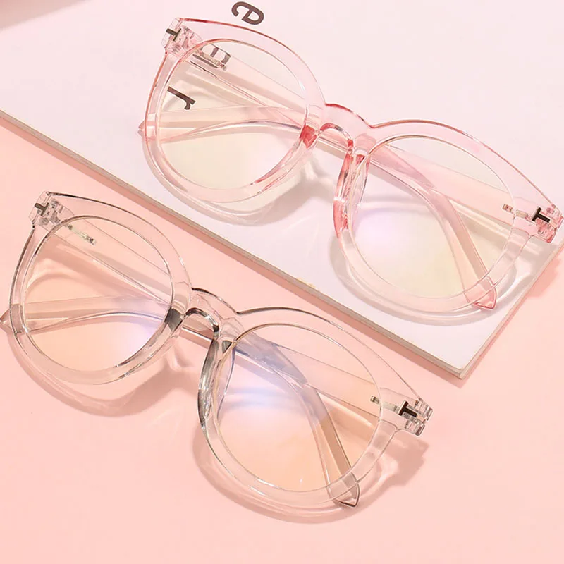 

Computer Phone Glasses Big Round Frame Women Men Eyewear Vintage Blue Light Blocking Eye Glasses Optical Spectacles Gafas M018