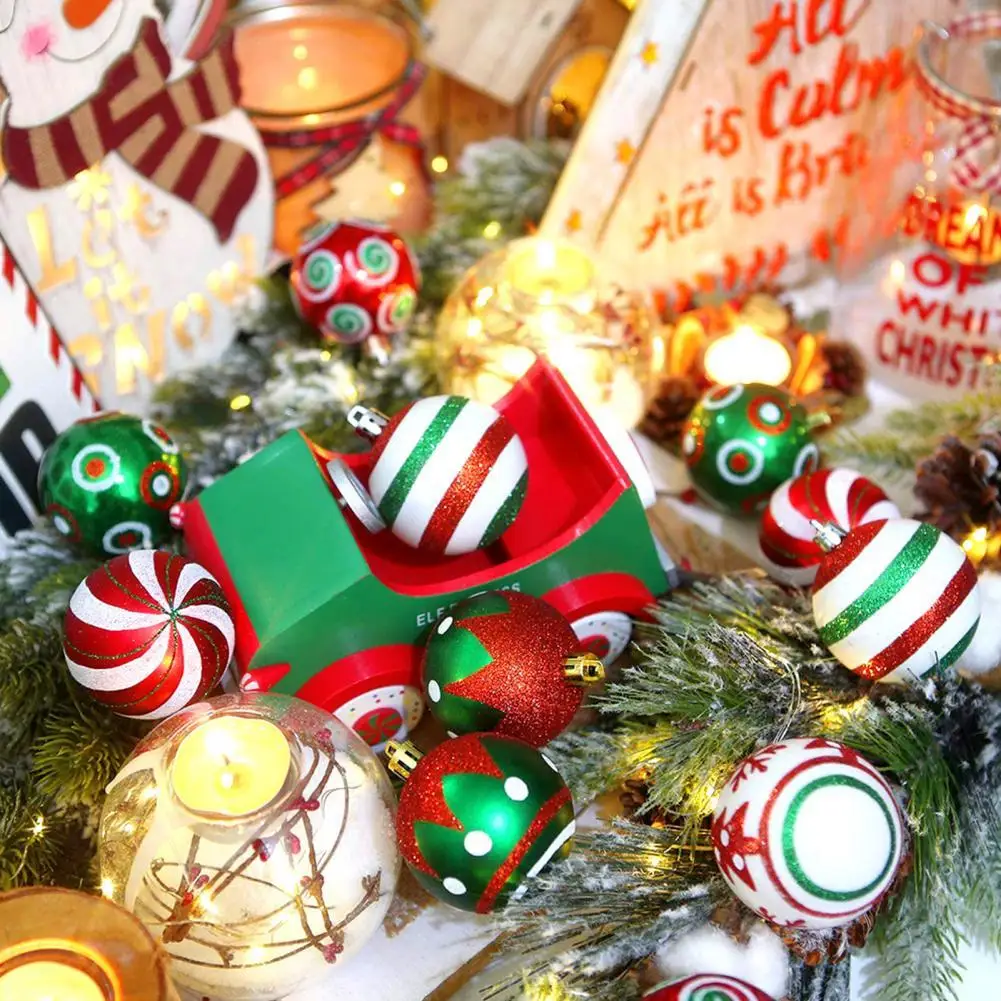 

30Pcs/Set Christmas Hanging Decor Beautiful Clear Pattern Hanging Ball Pendant Cute Paper Hanging Ball Decor for Party