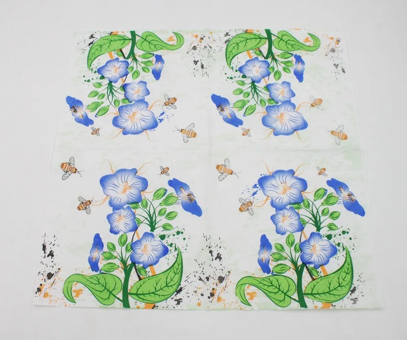 

10pcs 33*33cm morning glory theme paper napkins serviettes decoupage decorated for wedding party virgin wood tissues