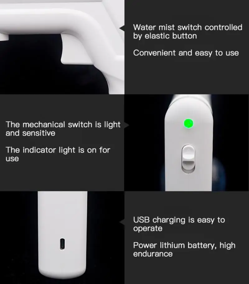 

Disinfectant Mist Gun Handheld Rechargeable Nano Large Capacity Electric Adjustable Fogger For Home Office School Or Garden