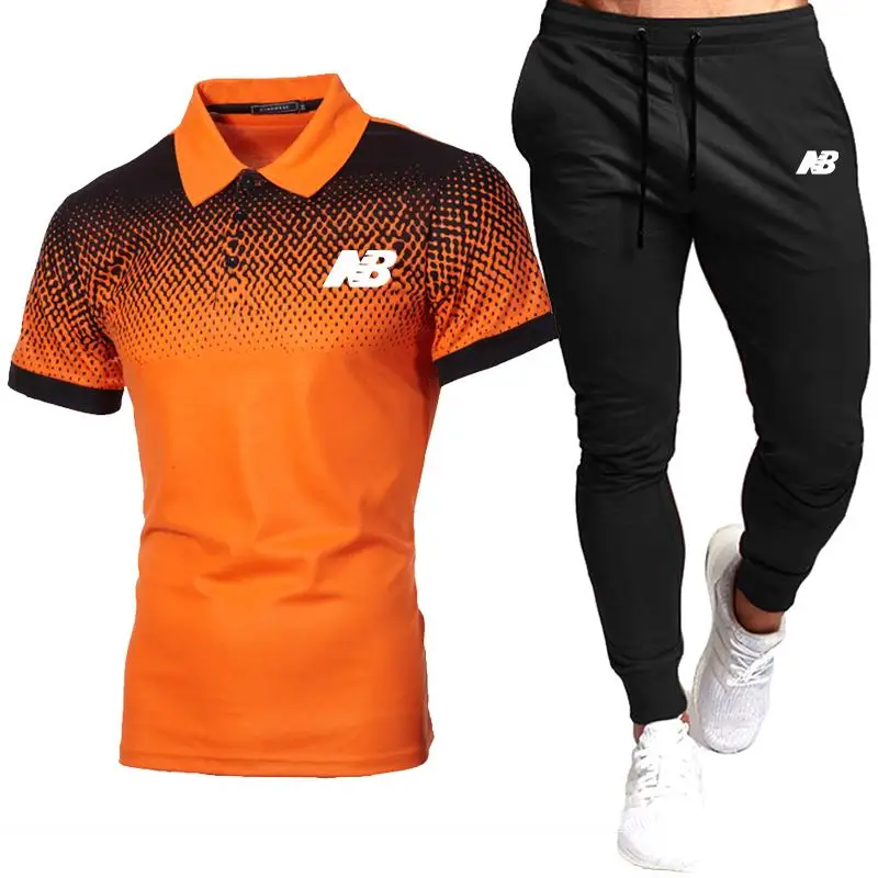 

2021 Summer New Fashion Sportswear Golf Suit POLO Shirt Suit Men's Jogging Suit Men's Suit T-shirt + Pants 2-Piece Set S-3XL