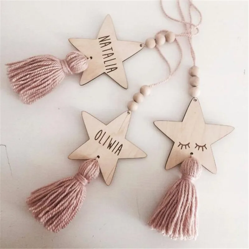 Деревянные бусины в форме симпатичной звезды украшение для детской комнаты