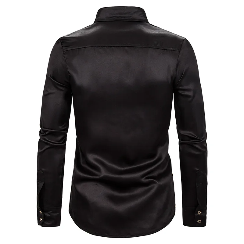 Мужские рубашки в стиле панк с блестящими пайетками новинка 2019 блестящая