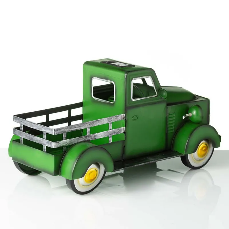 

Retro Style Solar Garden Decorative Car Flowerpot Creative Small Truck Flowerpot For Home Desk Decoration