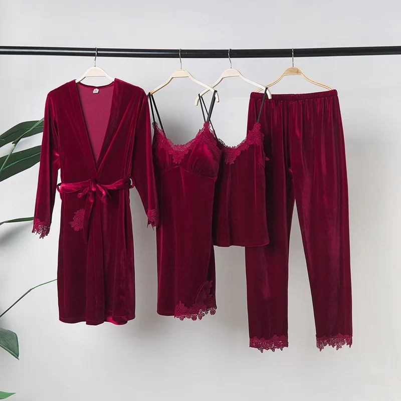 Velvet Pajamas Women Autumn Winter Mid-length Sleepwear Spaghetti Strap Nightwear Suit Feminine Lively Nightdress Szata Zestawy
Velvet Pajamas Women Autumn Winter Mid-length Sleepwear Spaghetti Strap Nightwear Suit Feminine Lively Nightdress Szata Zestawy