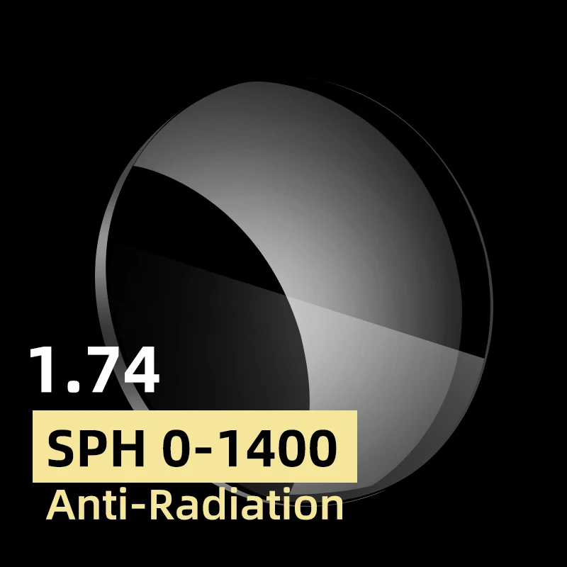 0-1400Anti-Radiation Корея 1,74 индекс ультра тонкий CR-39 асферический рецепт близорукость или гиперопия или Пресбиопия 2 шт. линзы - Цвет линз: 0-1400Anti-Radiation