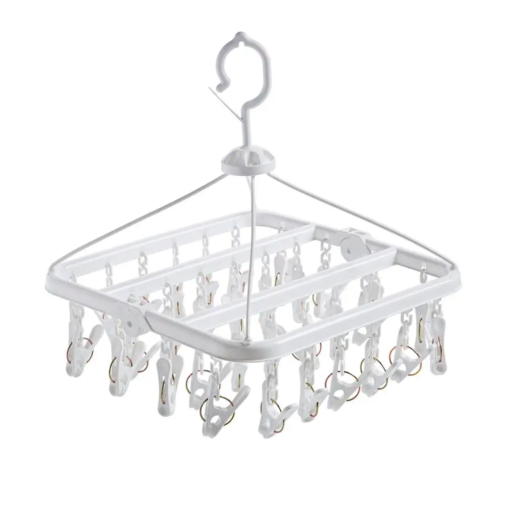 32 Pins Складная сушилка для одежды ветрозащитная вешалка носков нижнего белья