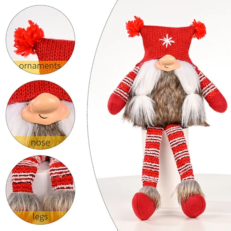 

Christmas Hanging Legs Rudolph Faceless Doll Knitted Hat-Women's Christmas Gifts Drop Ornaments
