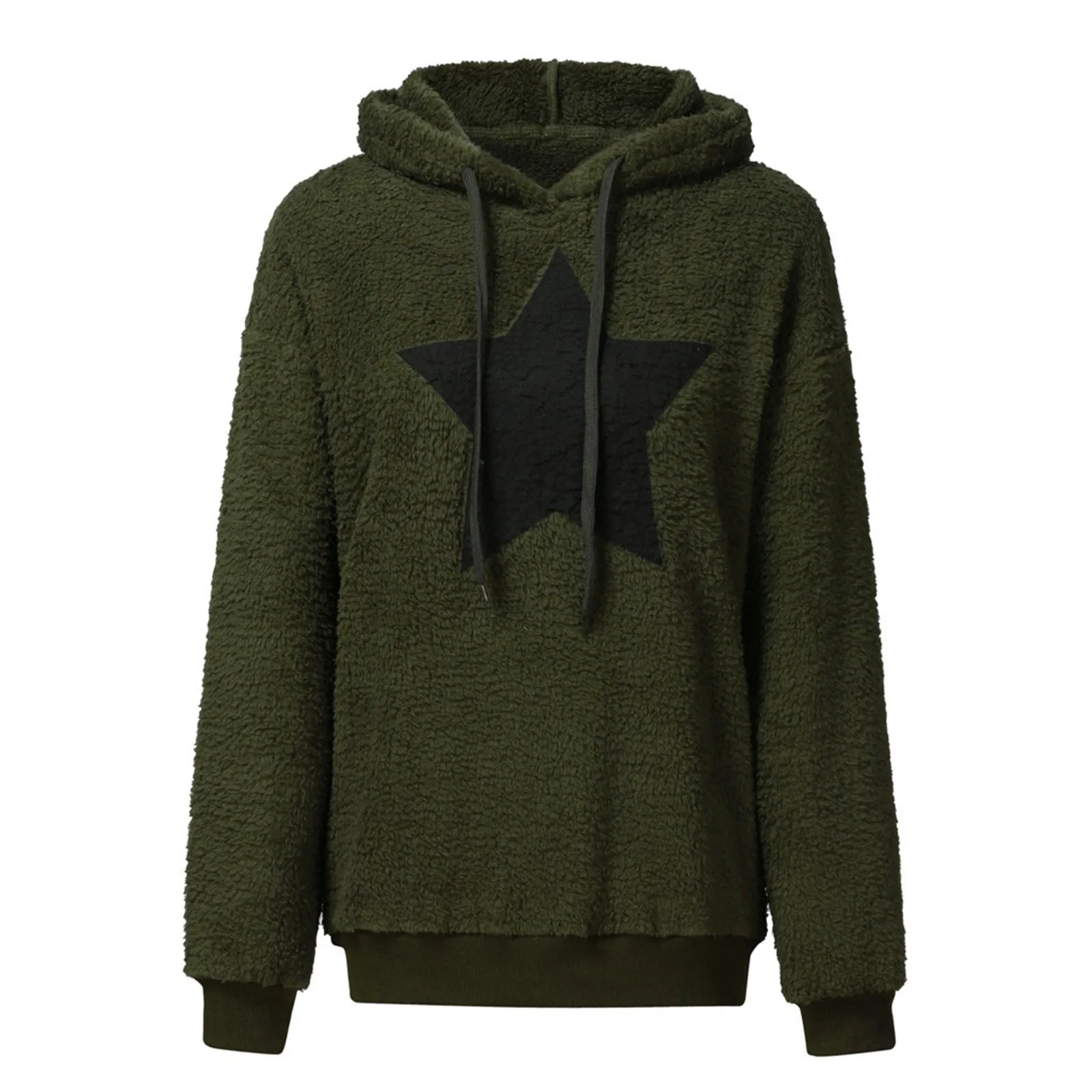 

Women Fashion Solid Color Star Printing Hood Long Sleeves Sweater Tops Fashion Design Daily Wearing Durable Enough