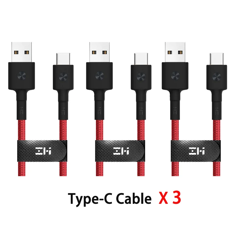 3pcs Type-c red ZMI MFI Сертифицированный usb-кабель Lightning для iPhone, кабель type-C, кабель для зарядки и передачи данных для iPhone X 8 7 6 Plus, шнуры для зарядки F1 - Цвет: 3pcs Type-c red