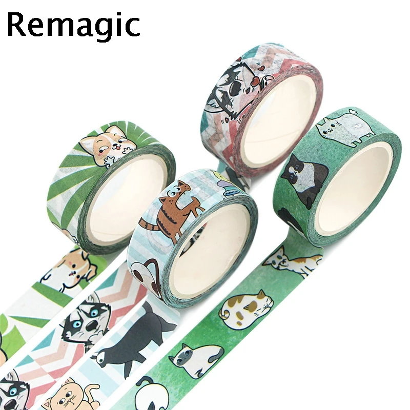 

20pcs Cute Animals Cats Dogs Scrapbooking Creative DIY Washi Tape Paper Waterproof Stickers Notebook Decoration Gifts Supply