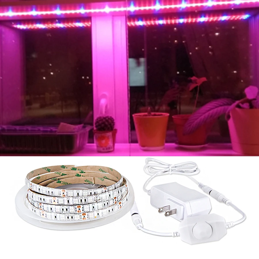 Светодиодная лента полного спектра для выращивания растений 1 5 м 5050 светодиодный