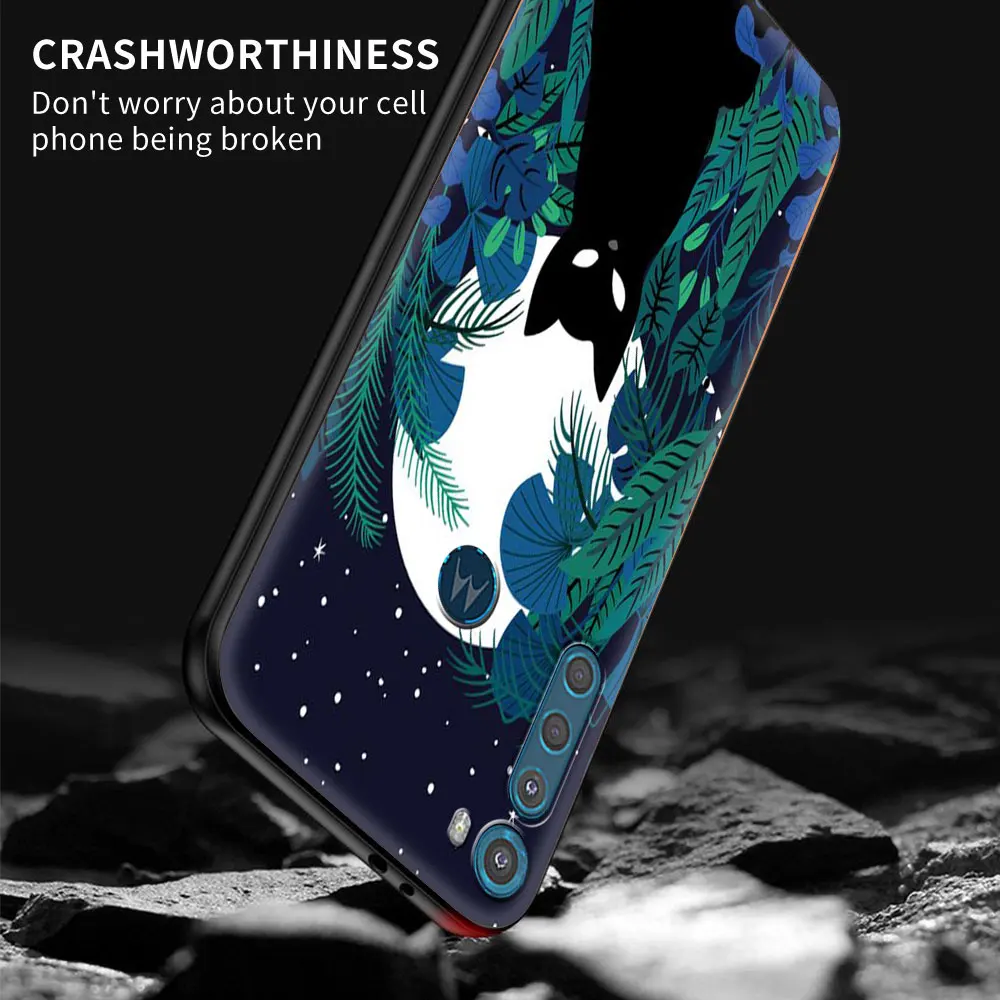 Чехол для Motorola Moto G9 Play G8 Power Lite One Fusion Plus Hyper G30 Soft G Stylus Phone Coque Fundas Witches Moon Cat Tarot |