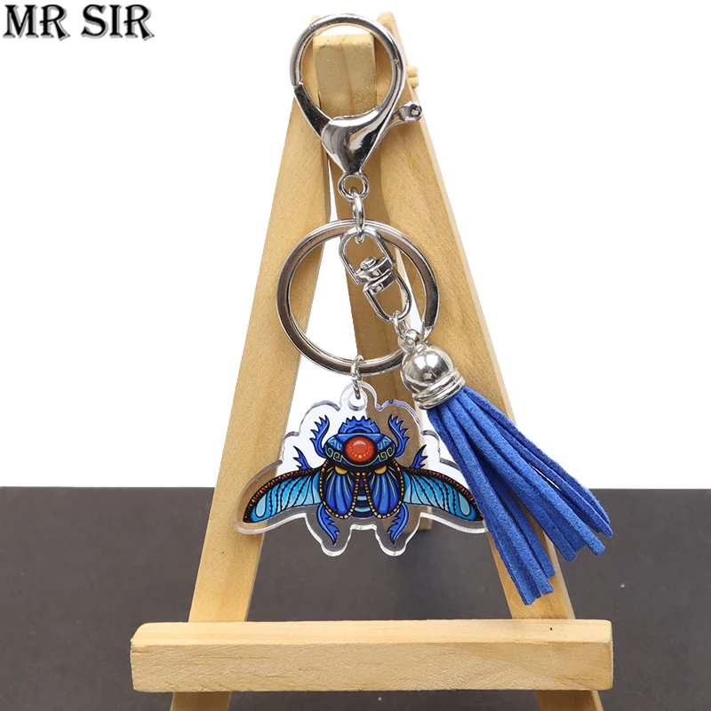 

Horus Eye & Scarab Amulet Keychain Ancient Egyptian Ankh Cross of Horus Acrylic Tassel Pendant Key Rings Keys Decor Trinket Gift
